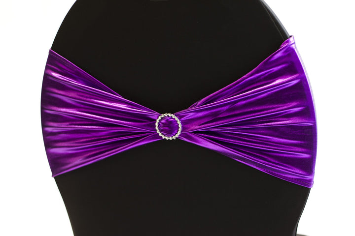 Lycra Chair Bands detial - Metallic Purple