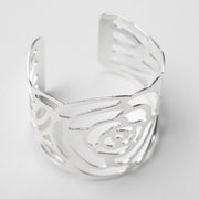 Silver Napkin Ring - Elegant English Rose Cut Out. Without Napkin