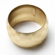 Gold Napkin Ring - Geometric Luxe Square Pattern. Without Napkin