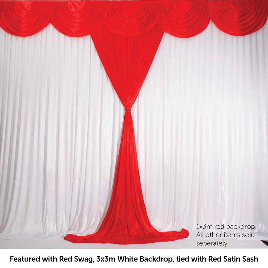 Red Ice Silk Satin Backdrop Convertible Panels 1mx3m