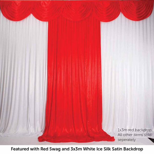 Red Ice Silk Satin Backdrop Convertible Panels 1mx3m