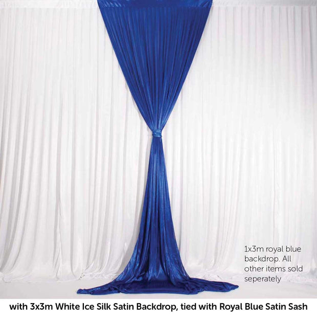 Royal Blue Ice Silk Satin Backdrop Convertible Panels 1mx3m