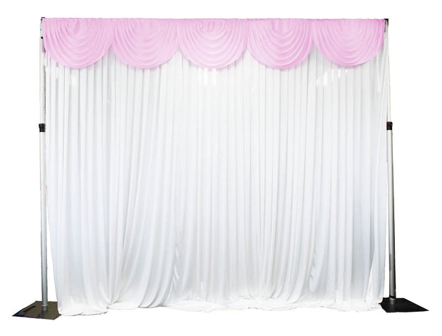 Ice Silk Satin 3m Swag  - Light Pink Fitted To Ice Silk Satin Backdrop