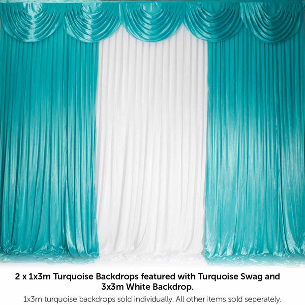 Turquoise Ice Silk Satin Backdrop Convertible Panels 1mx3m